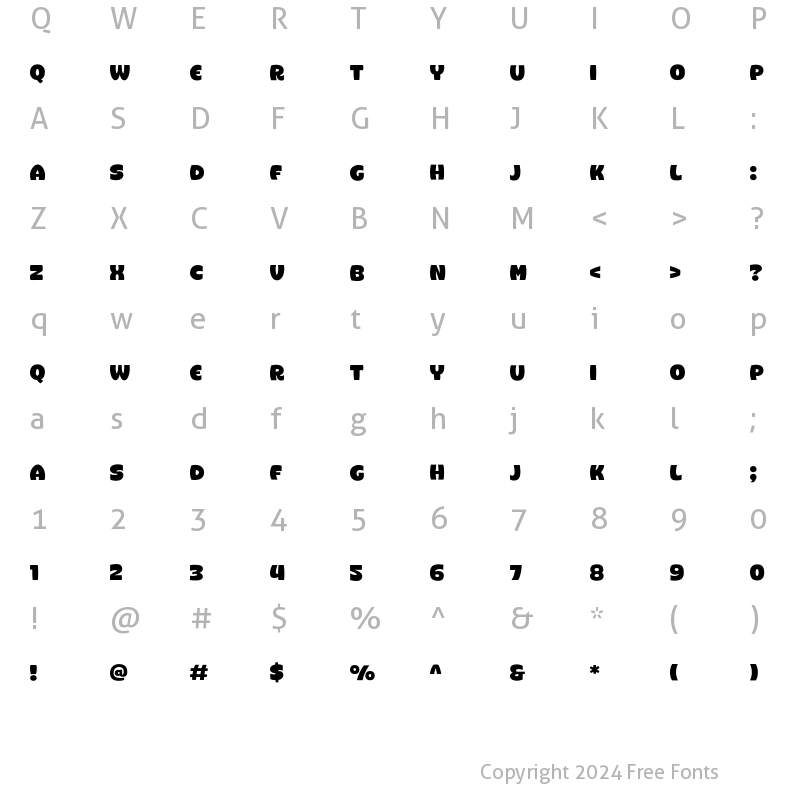 Character Map of Brumers Regular