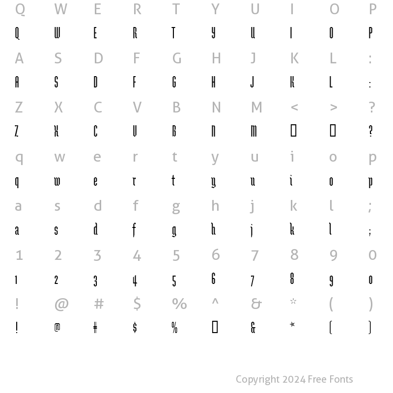 Character Map of BrunnhildeOne Regular