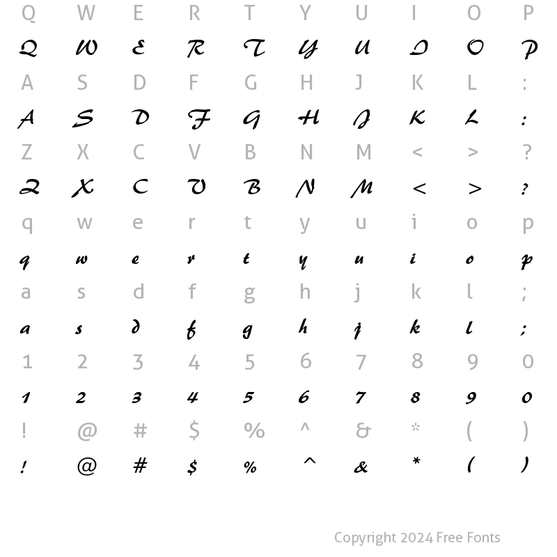 Character Map of Brush 455 Regular