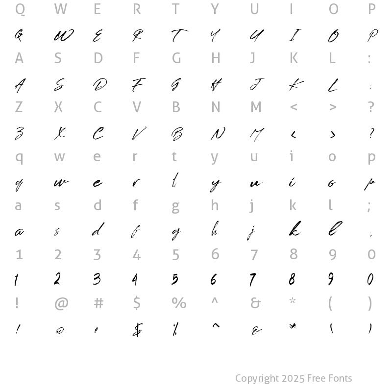 Character Map of BRUSH TANGSE Regular