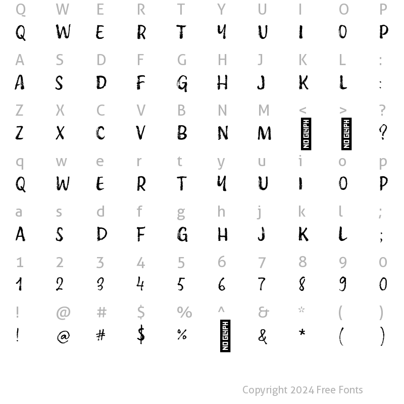 Character Map of Brushberry Sans One