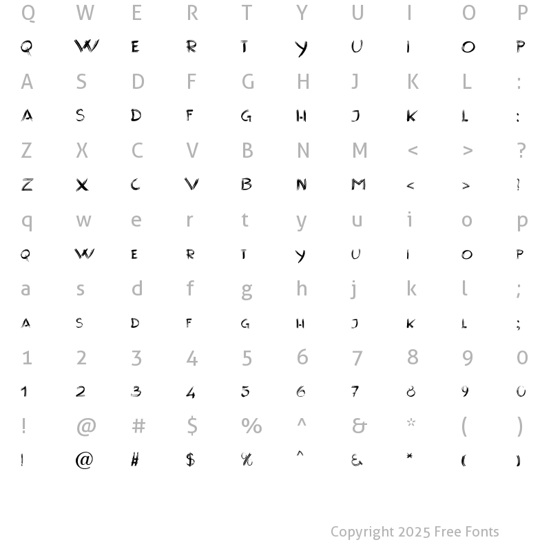 Character Map of BrushedBig Becker Normal