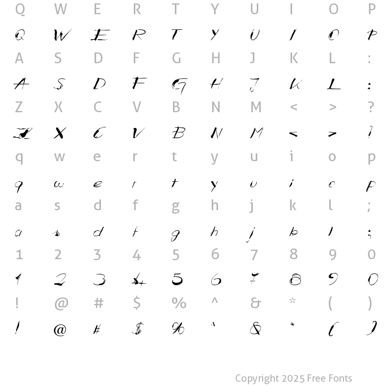 Character Map of BrushedDiag Becker Normal