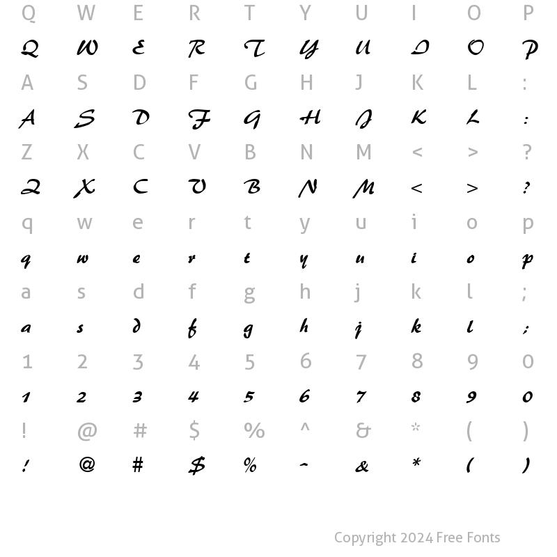 Character Map of BrushFlash Regular