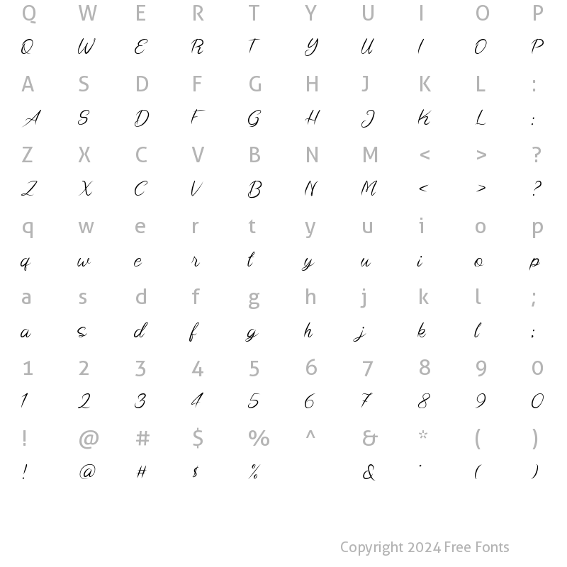 Character Map of Brushline Regular