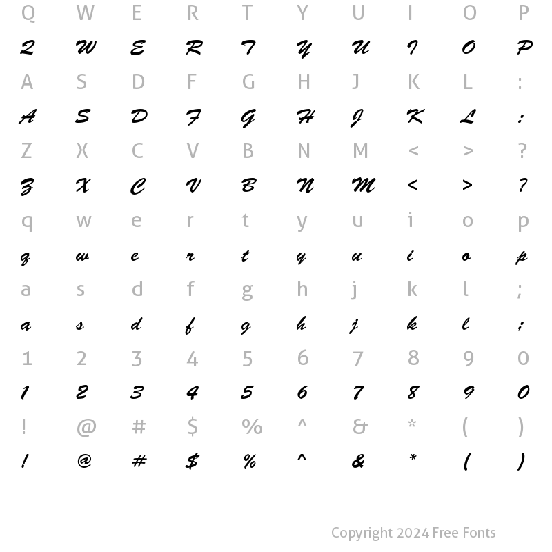 Character Map of BrushScrD Regular