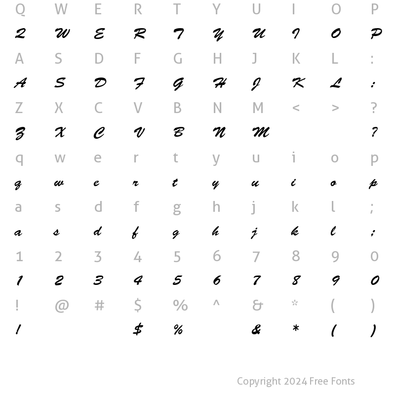 Character Map of BrushScript LT Regular