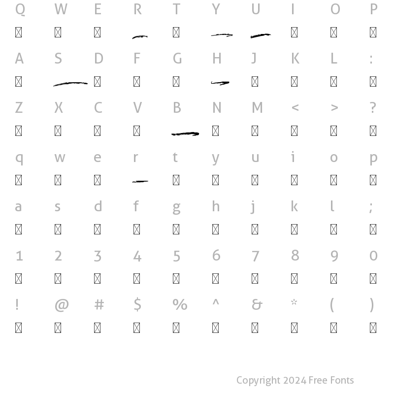 Character Map of BRUSHY Swash