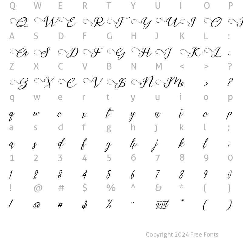 Character Map of Brussell Regular