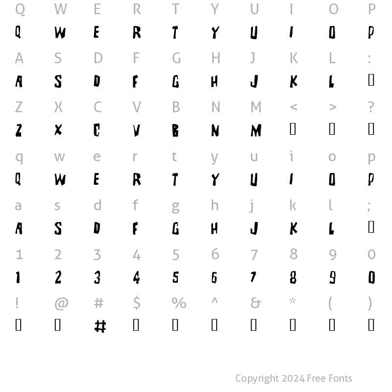 Character Map of BrutalityExtra Regular