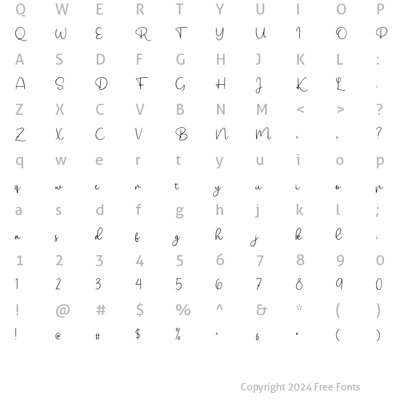 Character Map of Bryan Kimberly Regular