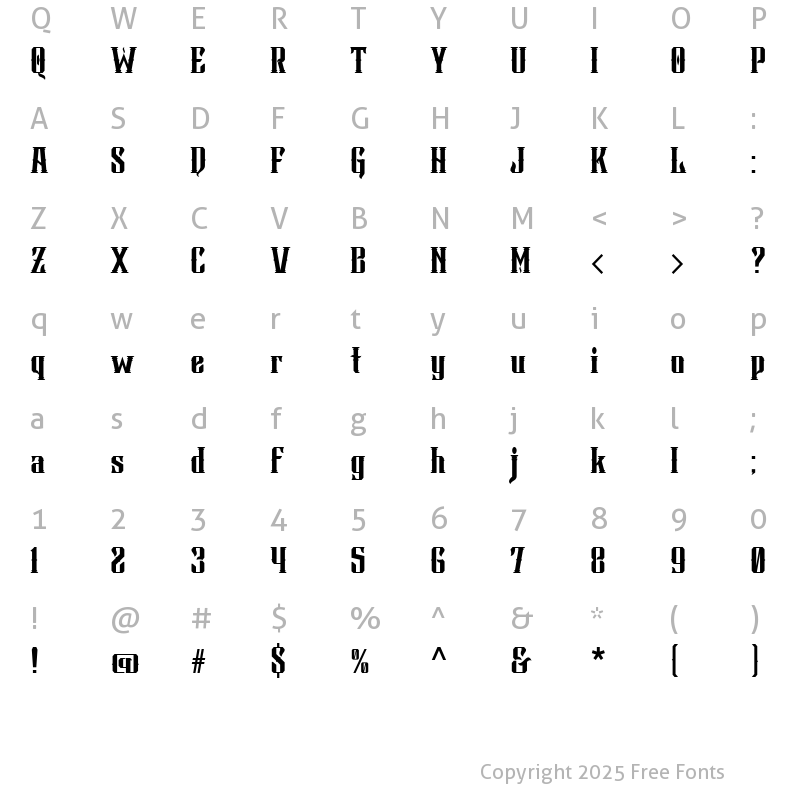 Character Map of Bsakoja Regular