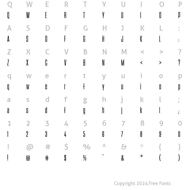 Character Map of BStyle Regular