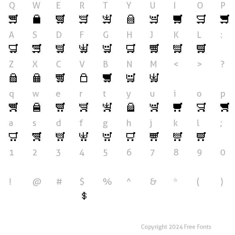 Character Map of btd Cart-O-Grapher (bitmap) Regular