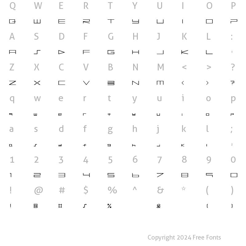 Character Map of BTSE + PS2 FONT Regular