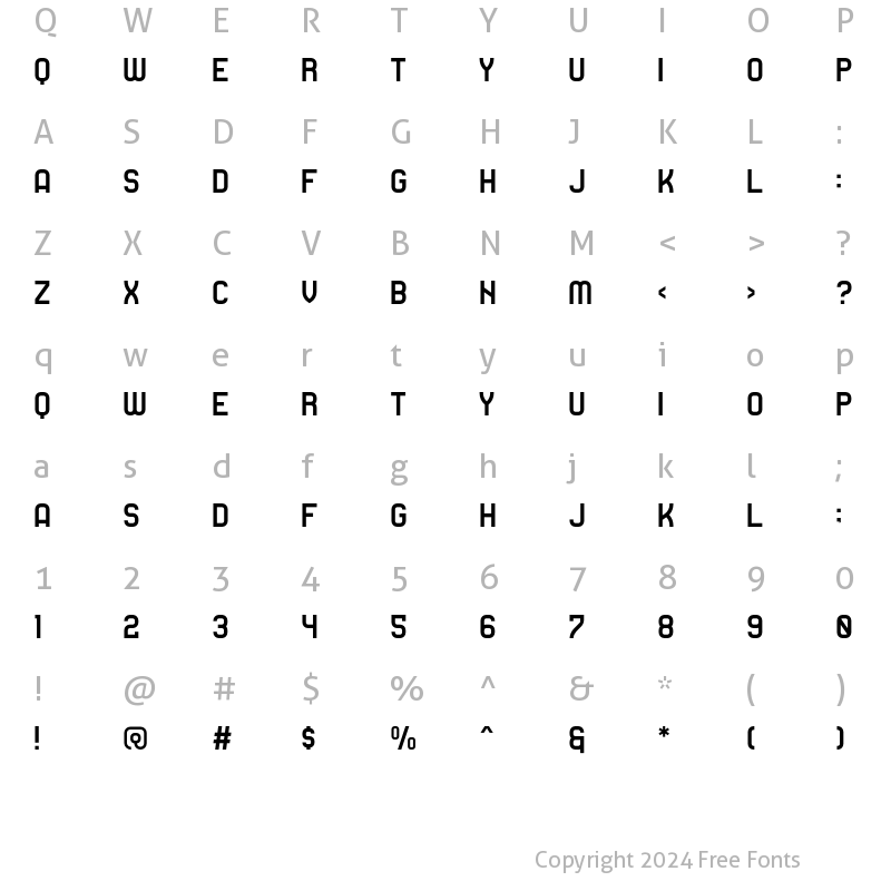 Character Map of Buana Regular