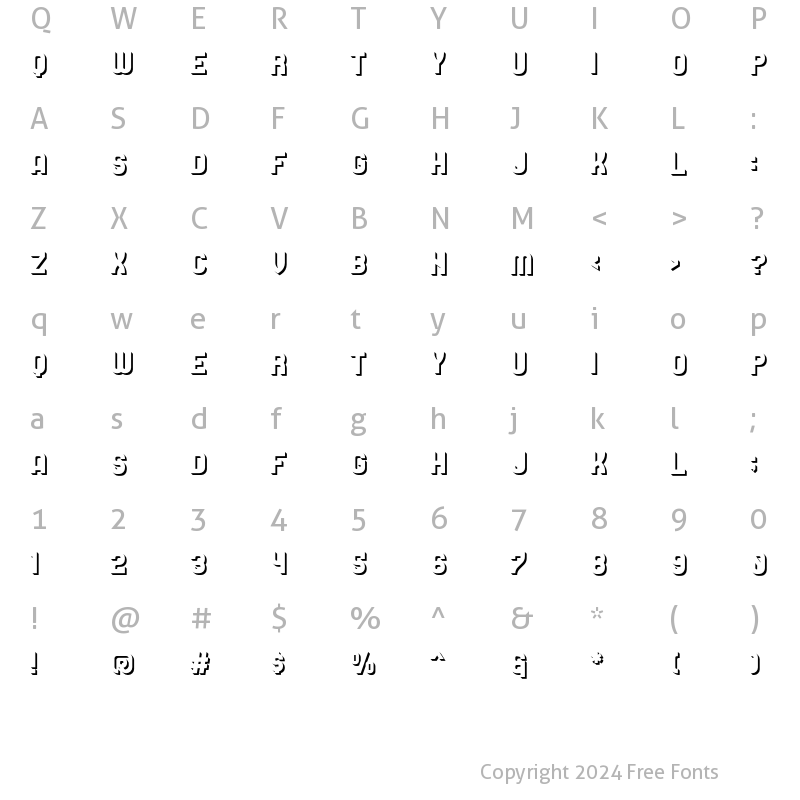 Character Map of Buana Shadow