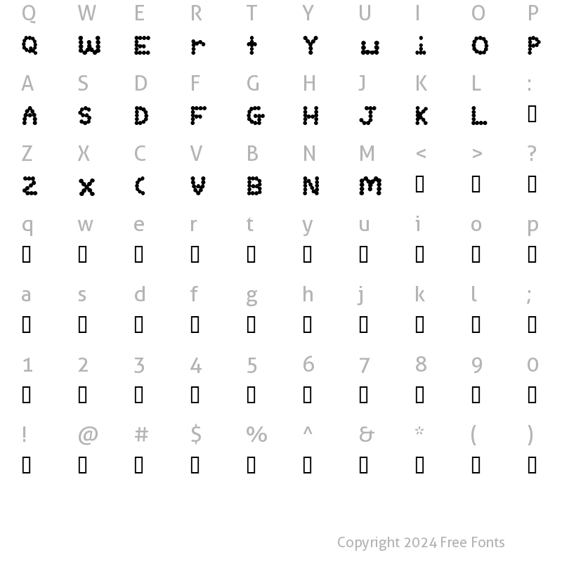 Character Map of bubba Regular