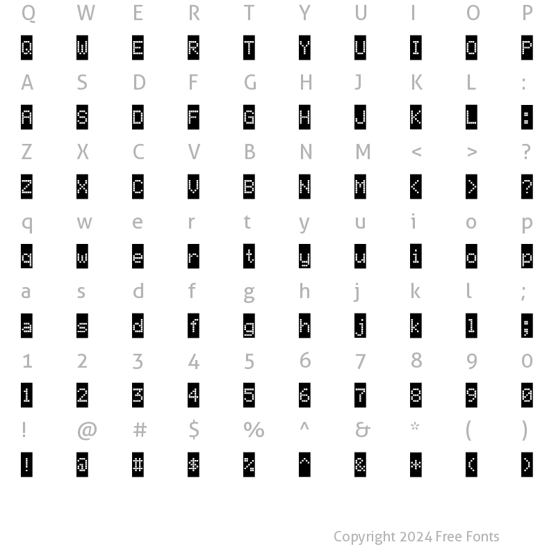 Character Map of BubbledotICG FineNeg Regular