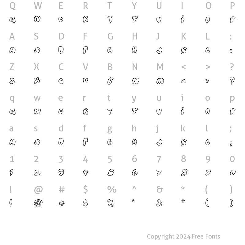 Character Map of Bubblehouse Medium