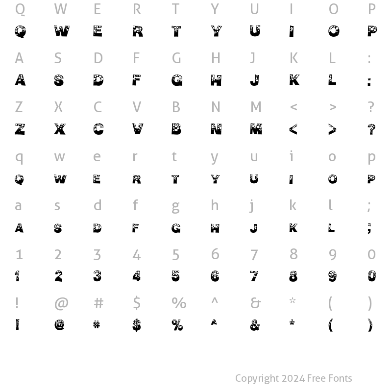 Character Map of BubbleMan Regular