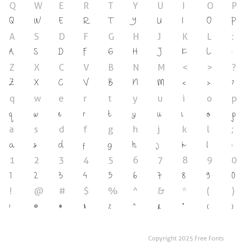 Character Map of Bubbly Shilan Regular