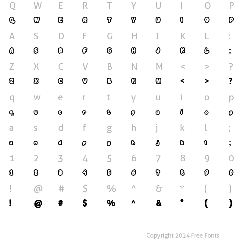 Character Map of Bublo Bold