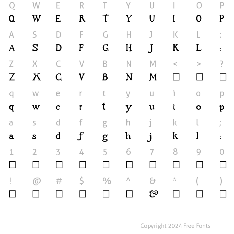 Character Map of Buccaneer Normal