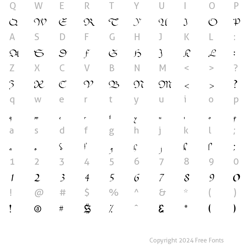 Character Map of BucheSSK Regular