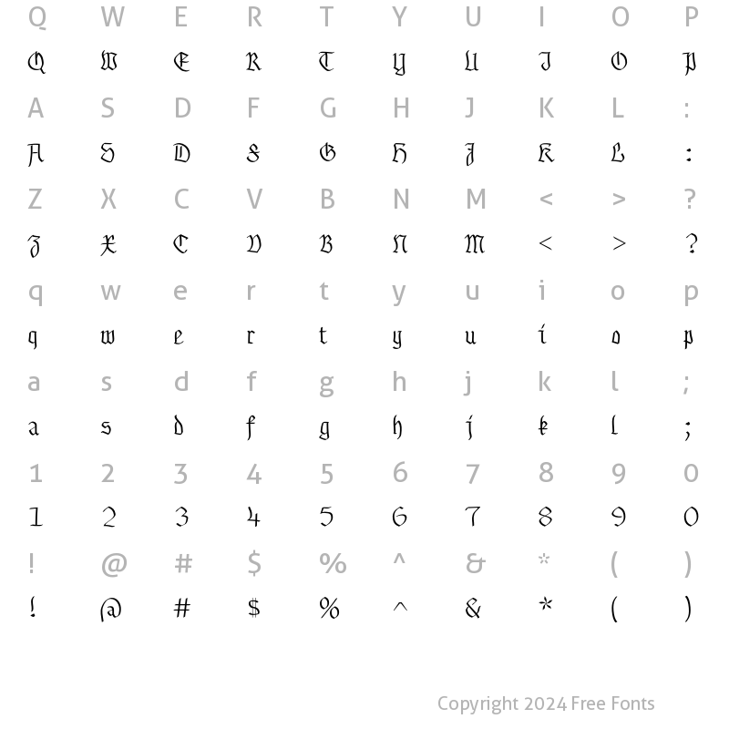 Character Map of Buchkunst Regular