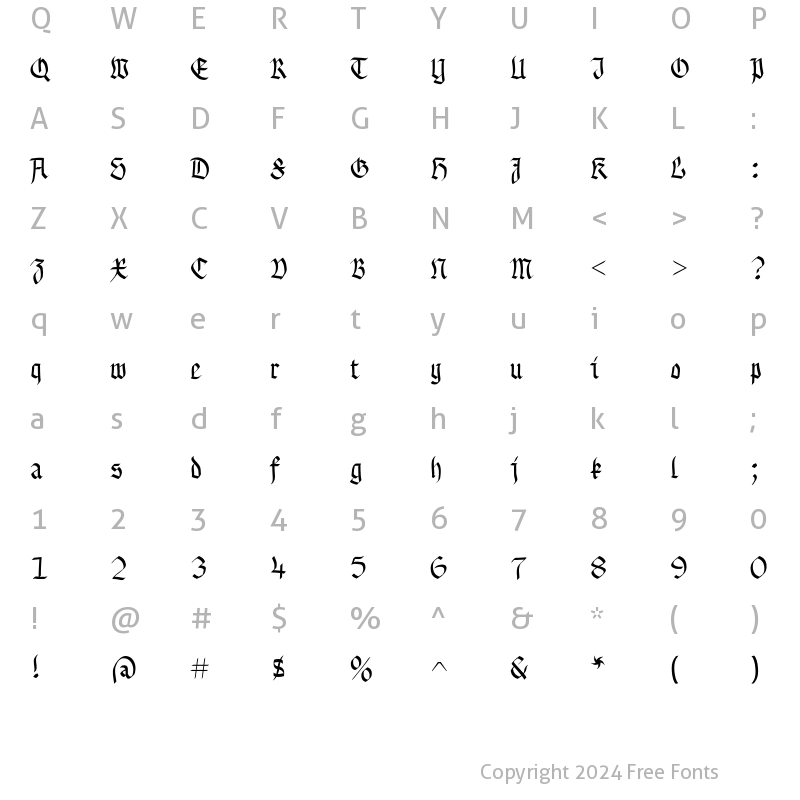 Character Map of BuchkunstBold Regular