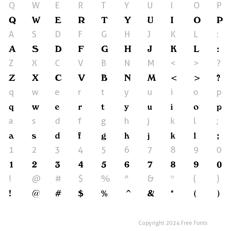 Character Map of Buckingham Light