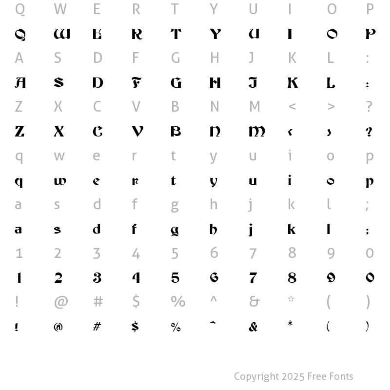Character Map of Buckminster Regular