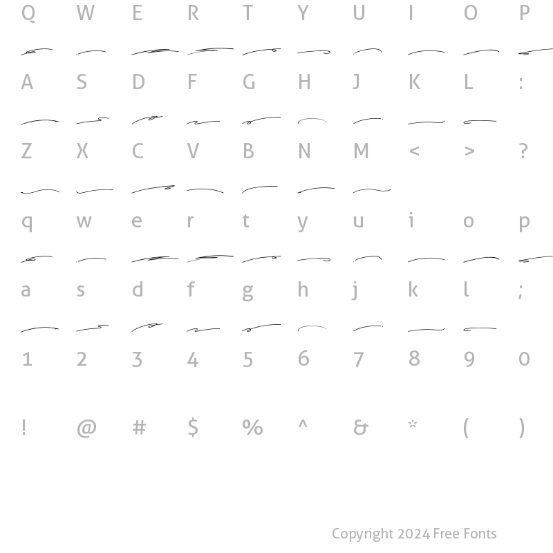 Character Map of Budaphest Swash Regular