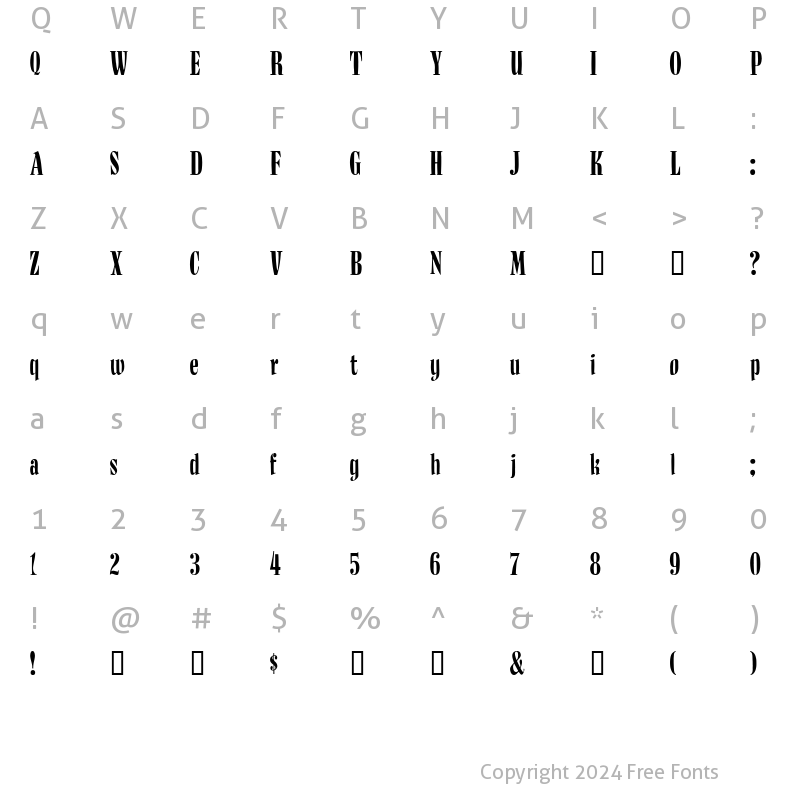 Character Map of BudNull Medium