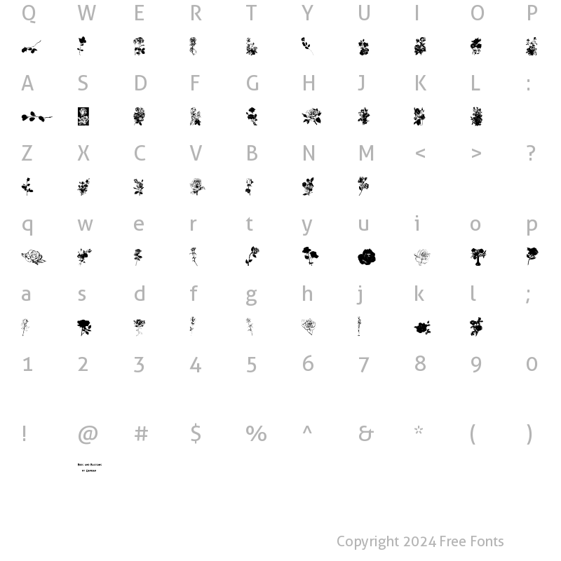 Character Map of Buds and Blossoms Regular