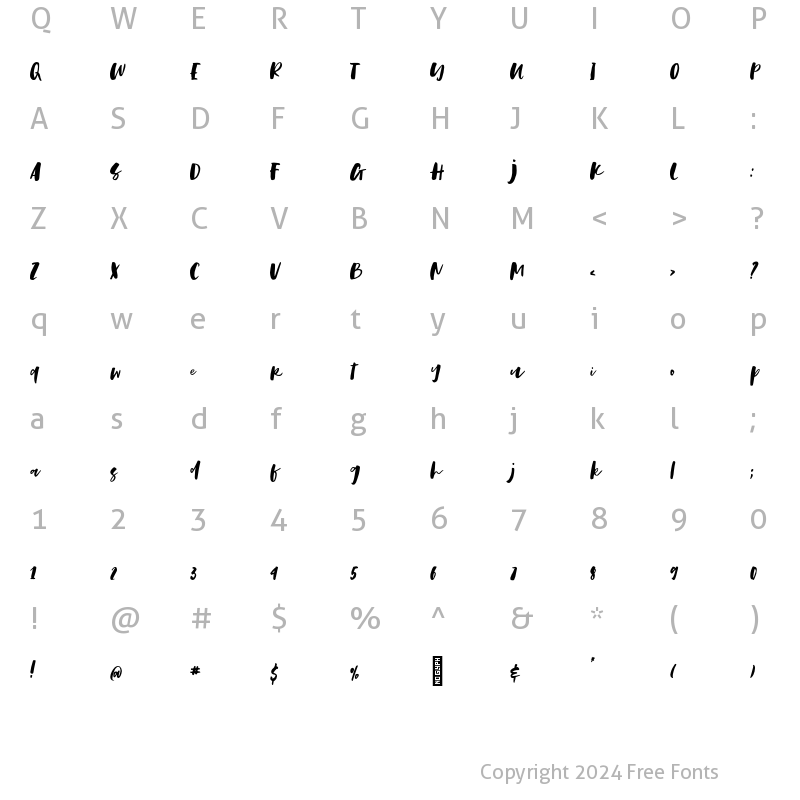 Character Map of BuenosDiasFont Regular