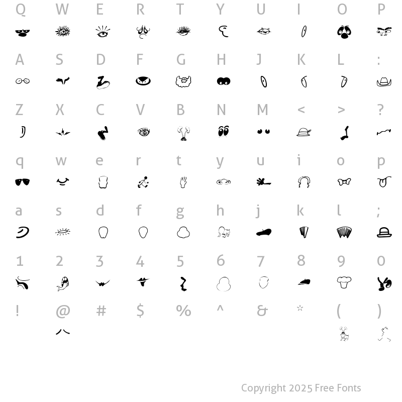 Character Map of BuildYourOwnPeople Regular