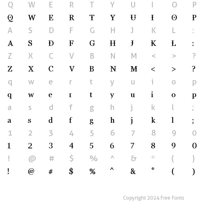 Character Map of Buitenzorg Bold