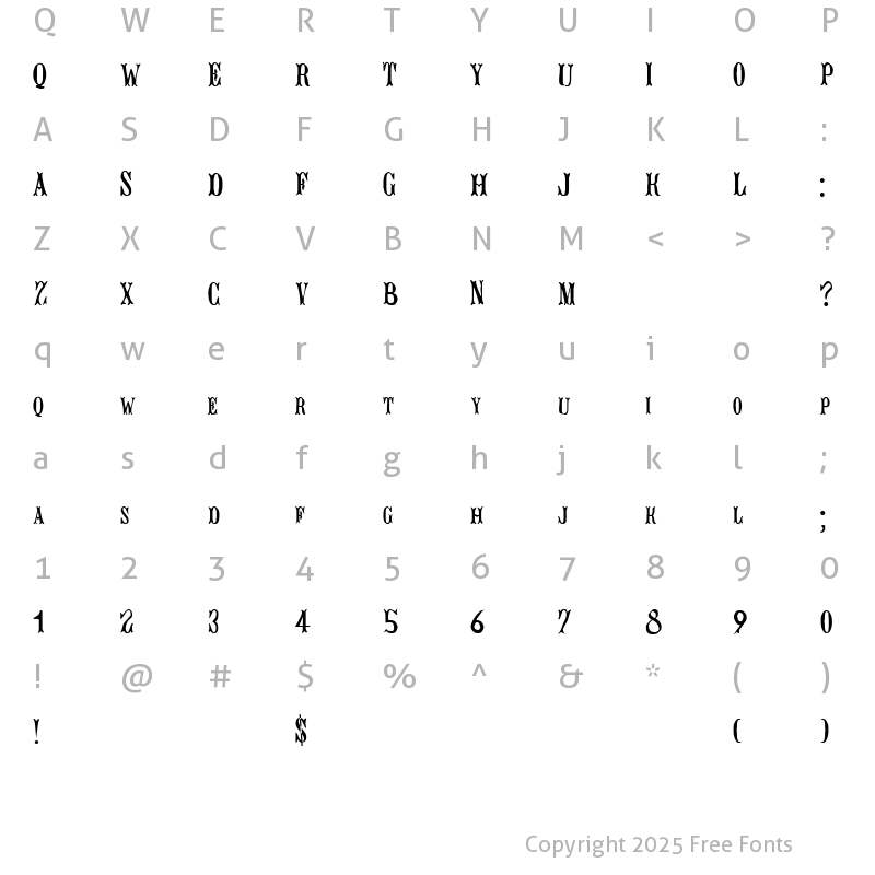 Character Map of BujardetFreres Regular