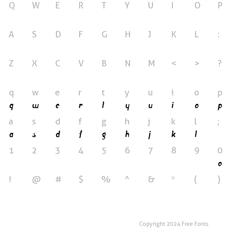 Character Map of Bulb Plain Regular