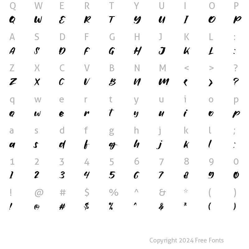 Character Map of Bulkies Regular