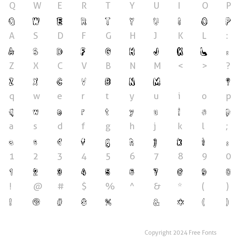 Character Map of Bull Outline Regular