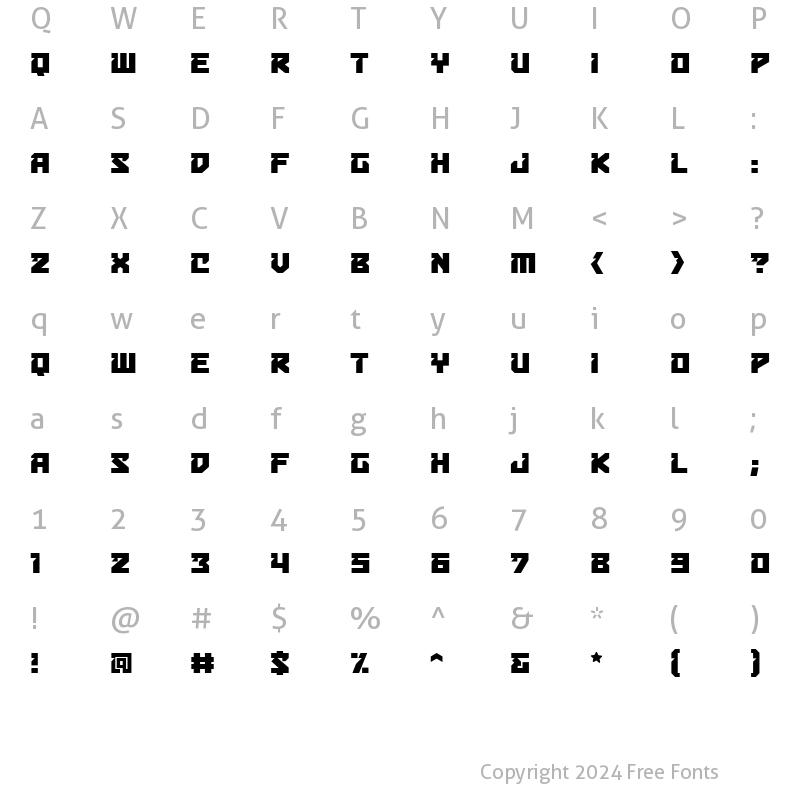 Character Map of Bulletproof Deco BB Regular