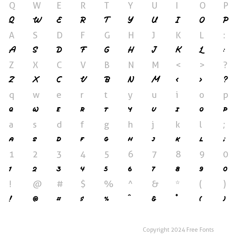 Character Map of Bullhad Regular