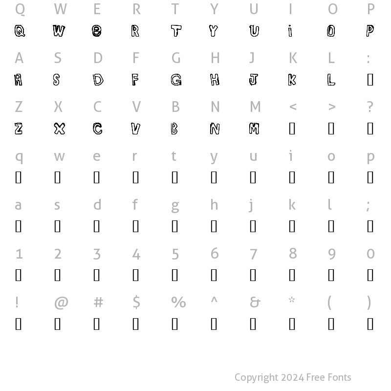 Character Map of BULLY BOYS Regular