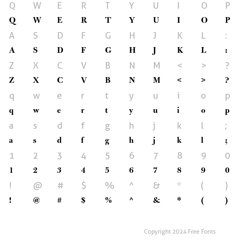 Character Map of Bulmer MT Bold