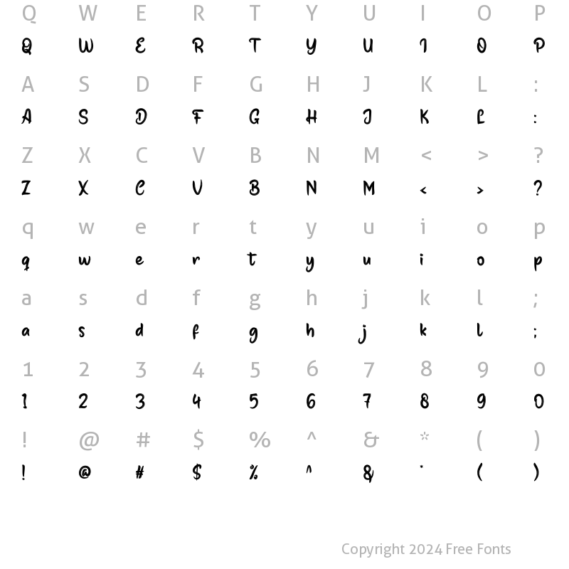 Character Map of Buman Regular