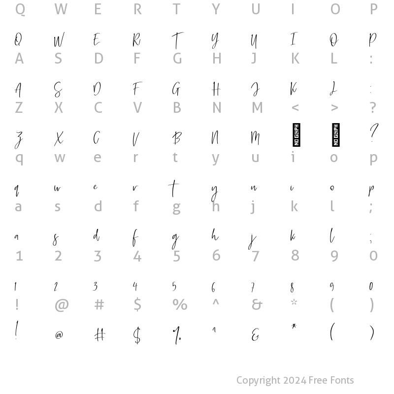 Character Map of Bumballe Regular