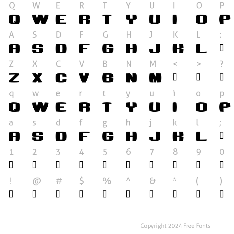 Character Map of Bumbastika Regular